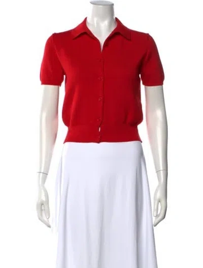 Pre-owned The Frankie Shop Short Sleeve Polo In Red