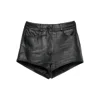 The Frankie Shop Leather Pocket Shorts In Black