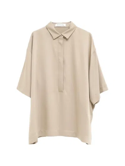 The Frankie Shop Short-sleeved Oversized Shirt In Neutral