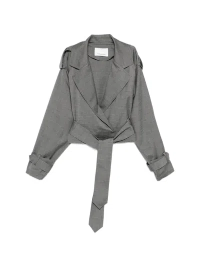 The Frankie Shop Long-sleeved Casual Jacket In Gray