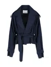 The Frankie Shop 'simona' Short Trench Coat In Blue