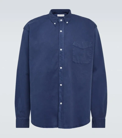 The Frankie Shop Sinclair Cotton-blend Shirt In Blue
