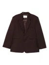 The Frankie Shop Single-breasted Blazer In Brown