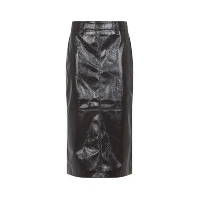 The Frankie Shop Crackled Pencil Skirt Textured Surface In Black