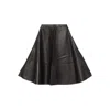 The Frankie Shop Womens Savil A-line Leather Midi Skirt Black In Brown