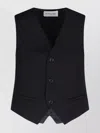 The Frankie Shop Asymmetrical Black Gilet With Adjustable Strap And V-neckline In Animal Print