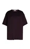 The Frankie Shop Slevan Oversized Sheer T-shirt In Burgundy