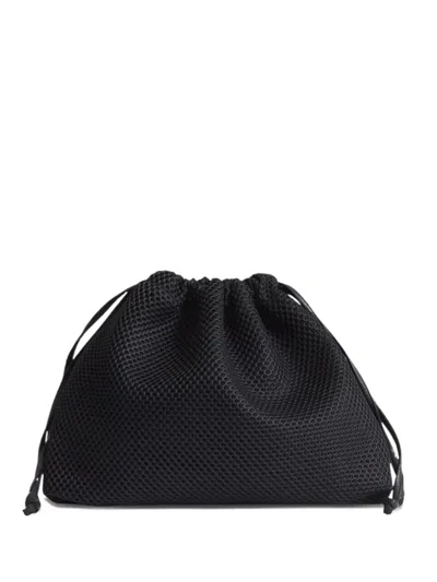The Frankie Shop Small Morgan Mesh-drawstring Pouch In Black