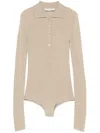The Frankie Shop Solana Bodysuit In Brown