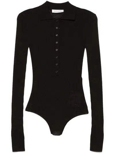 The Frankie Shop Solana Bodysuit In Brown