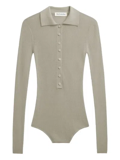 THE FRANKIE SHOP SOLANA POLO-COLLAR BODYSUIT