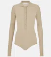 THE FRANKIE SHOP SOLANA WOOL, SILK, AND CASHMERE BODYSUIT