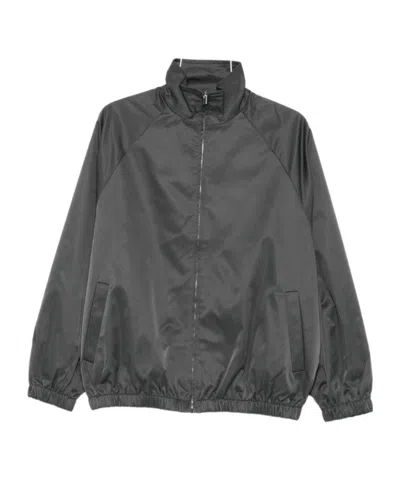 The Frankie Shop Stand Collar Casual Jacket In Gray