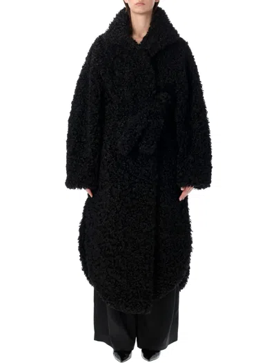 The Frankie Shop Stellan Faux Shearling Oversized Bomber Jacket In Black