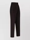 The Frankie Shop Straight Leg Trousers With Back Pocket And Pleats In Black
