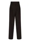 The Frankie Shop Straight-leg Trousers With Medium Rise And Pleated Front In Black