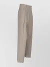 The Frankie Shop Straight Leg Trousers With Pleats And Pockets In Multi