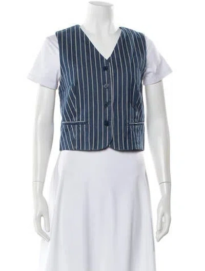 Pre-owned The Frankie Shop Striped Evening Jacket In Blue