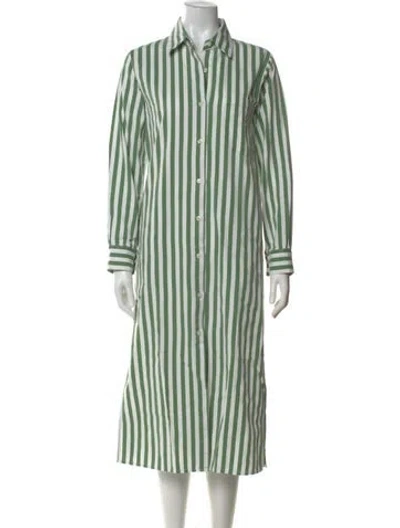 Pre-owned The Frankie Shop Striped Long Dress In Green
