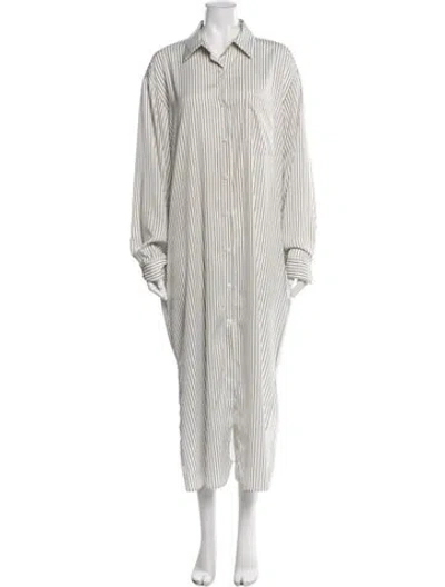 Pre-owned The Frankie Shop Striped Long Dress In White