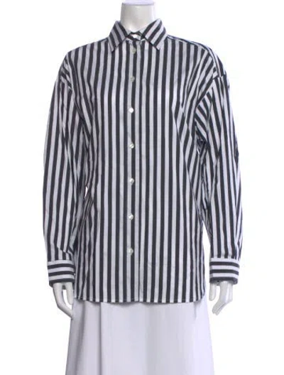 Pre-owned The Frankie Shop Striped Long Sleeve Button-up Top In Multi