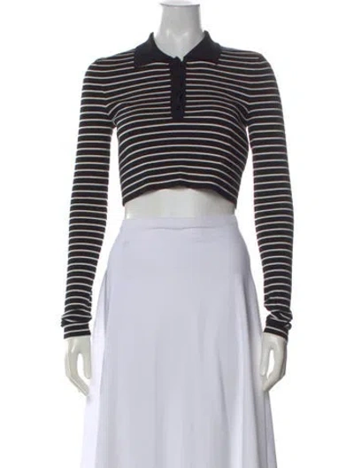 Pre-owned The Frankie Shop Striped Long Sleeve Polo W/ Tags In Multi
