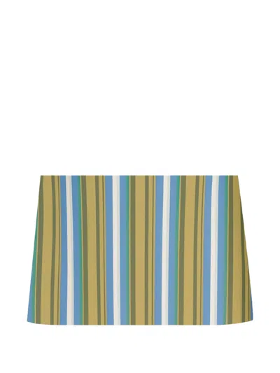 The Frankie Shop Hera Striped Cotton-poplin Mini Skirt In Brown