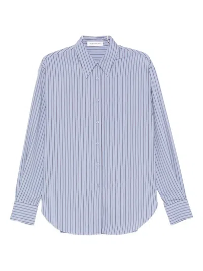 The Frankie Shop Striped Peri Shirt In Blue