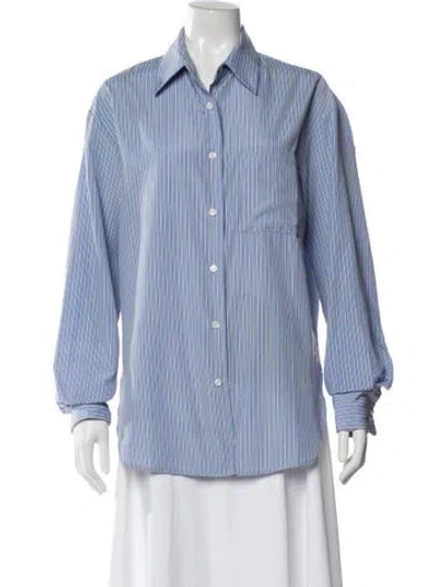 Pre-owned The Frankie Shop Striped Robe In Blue