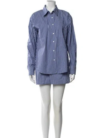 Pre-owned The Frankie Shop Striped Short Set In Blue