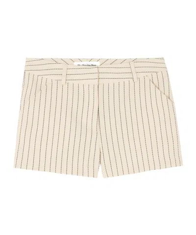 The Frankie Shop Kate Pinstriped Twill Shorts In Off-white