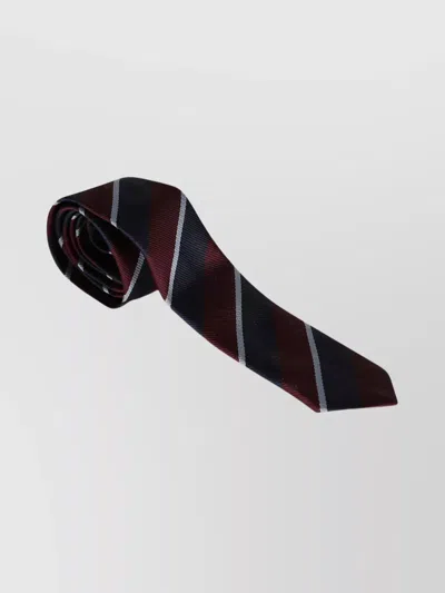 The Frankie Shop Striped Silk Blend Narrow Tie In Black