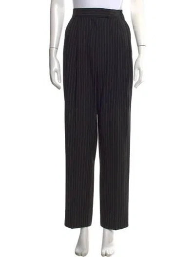 Pre-owned The Frankie Shop Striped Straight Leg Pants In Black