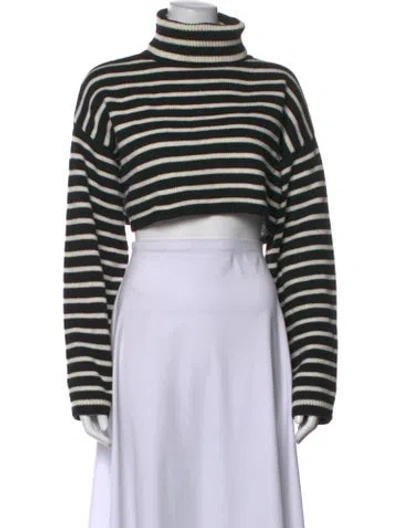 Pre-owned The Frankie Shop Striped Turtleneck Sweater In Black