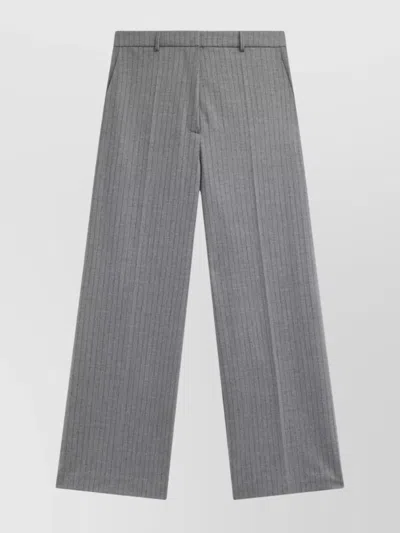 THE FRANKIE SHOP STRIPED WIDE LEG TROUSERS WITH BELT LOOPS