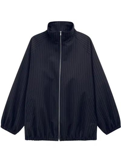 The Frankie Shop Short Jacket High Collar Elastic Cuffs Hem In Black
