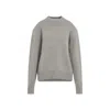 The Frankie Shop Relaxed Fit Crew Neck Sweater In Luxurious Wool-cashmere Blend In Brown