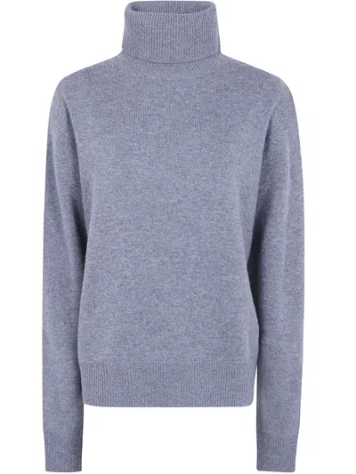 The Frankie Shop Sweater Padded Knit Turtleneck "gala" In Gray