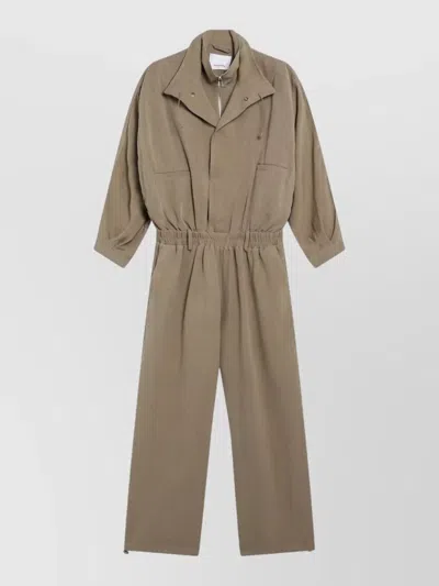 The Frankie Shop Tailored Collared Long Sleeve Suit Set In Brown