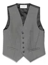 The Frankie Shop Wool Blend Vest With Adjustable Back Strap In Gray