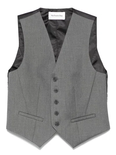 THE FRANKIE SHOP TAILORED GREY WOOL BLEND VEST