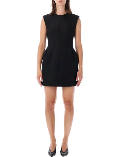 The Frankie Shop Tailored Sleeveless Mini Dress With Padded Shoulders In Black