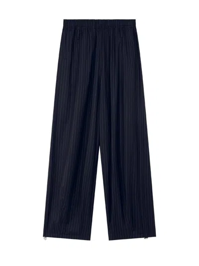 The Frankie Shop Tailored Wide-leg Trousers With Drawstring Hem In Black