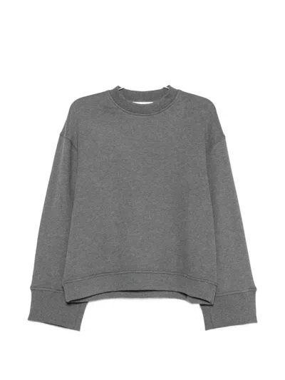 The Frankie Shop Talia Crew-neck Long-sleeve Sweater In Grey