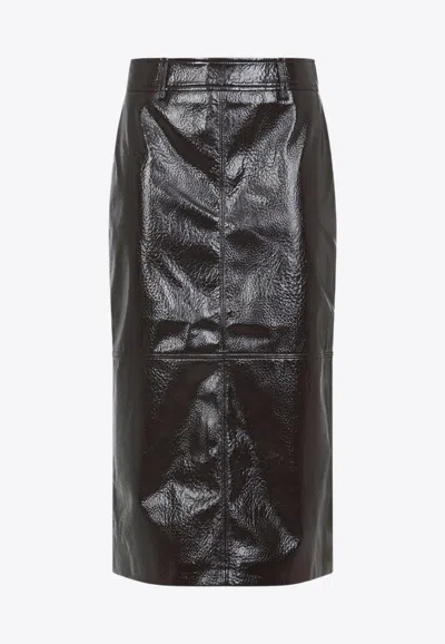 THE FRANKIE SHOP TANEY CRACKLED PENCIL SKIRT