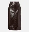 The Frankie Shop Womens Taney Crackled Faux-leather Midi Skirt Brown In Brown