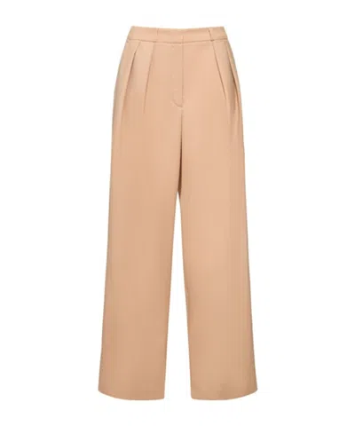 The Frankie Shop Tansy Pleated Twill Wool Blend Pants In Transparent