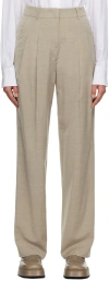 The Frankie Shop Womens Gelso Pleated Woven-twill Trousers Taupe Melange In Taupe Melange