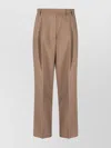 The Frankie Shop Tencel High Waist Wide Leg Trousers In Brown