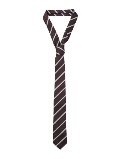 The Frankie Shop Lene Brown Striped Tie